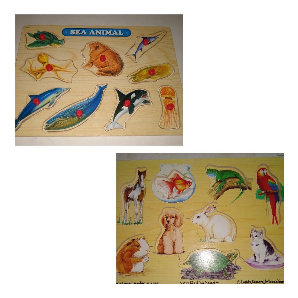 Melissa & Doug Puzzles: - Pets # 87  - Ocean Sea Animals # 169